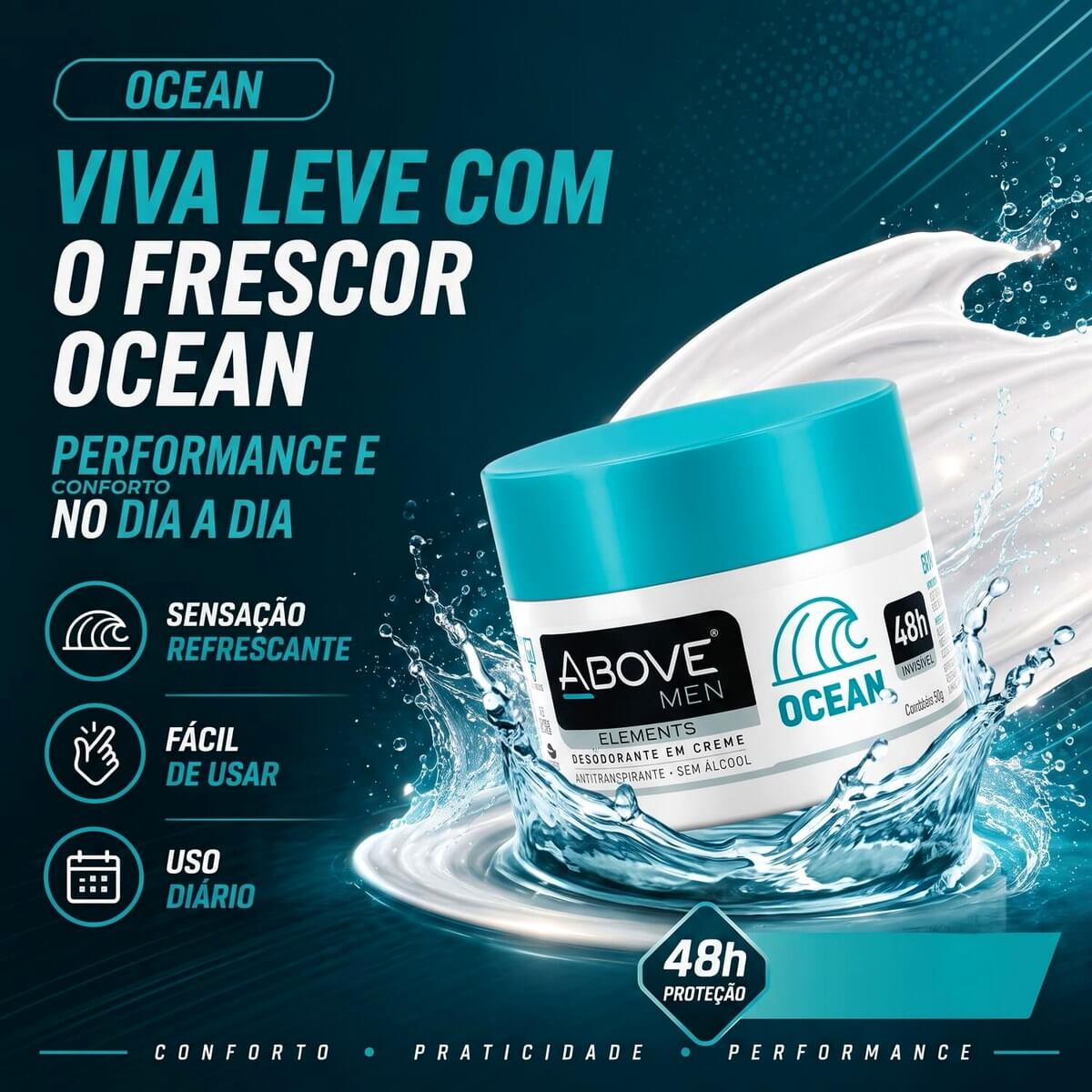Creme Desodorante Above Men Ocean 48h 50g — ABOVE