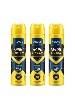 Kit 3 Desodorantes Above Men Sport Energy 150ml — ABOVE