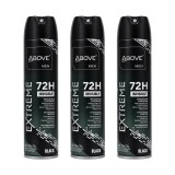 Kit 3 Desodorantes Above Men Extreme Black 150ml 72h — ABOVE