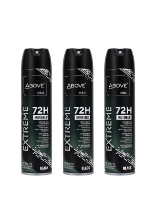 Kit 3 Desodorantes Above Men Extreme Black 150ml 72h — ABOVE