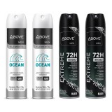 Kit 4 Desodorantes Above Men Ocean + Extreme Black 150ml — ABOVE