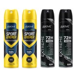 Kit 4 Desodorantes Above Men Sport Energy + Extreme Black — ABOVE