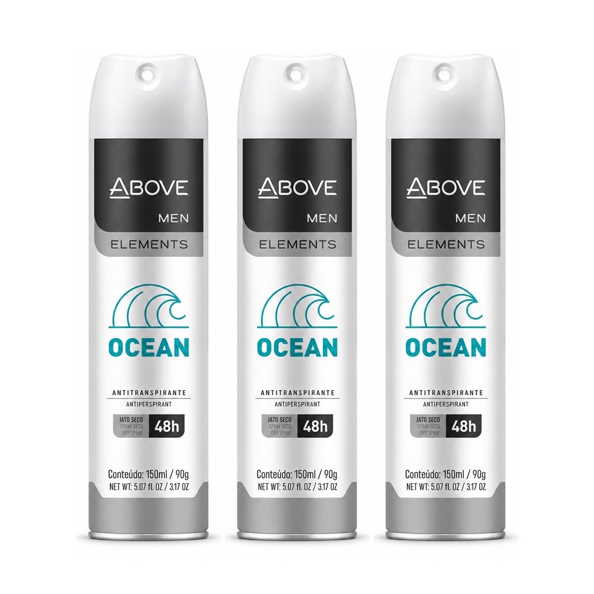 Kit de 3 Desodorantes Above Men Elements Ocean 150ml — ABOVE