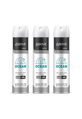 Kit de 3 Desodorantes Above Men Elements Ocean 150ml — ABOVE
