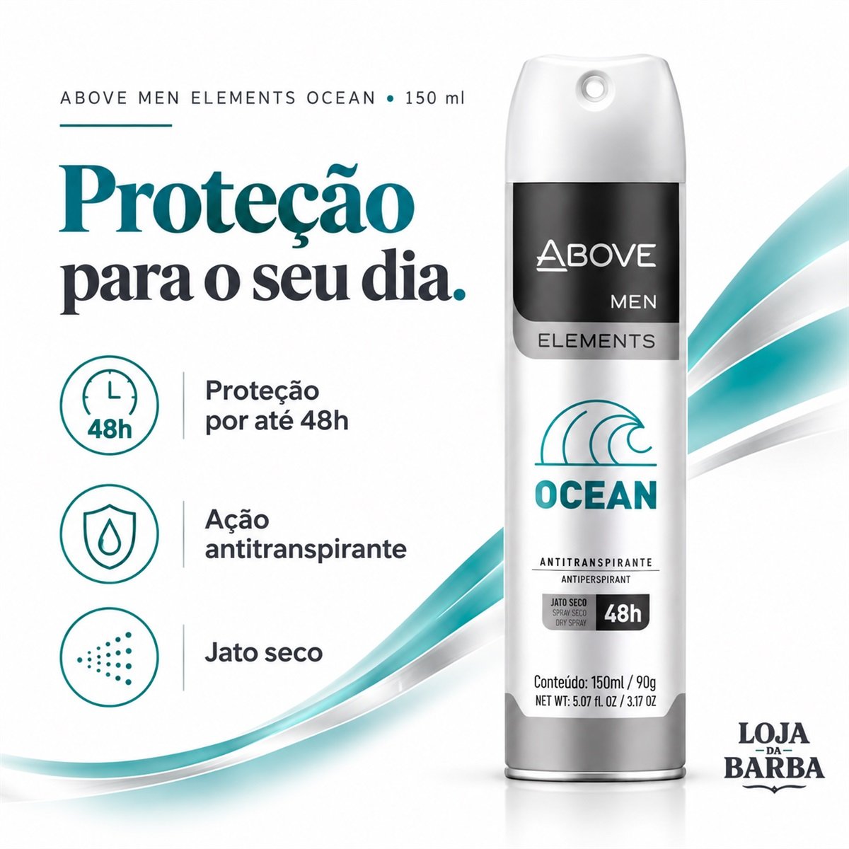 Kit de 3 Desodorantes Above Men Elements Ocean 150ml — ABOVE