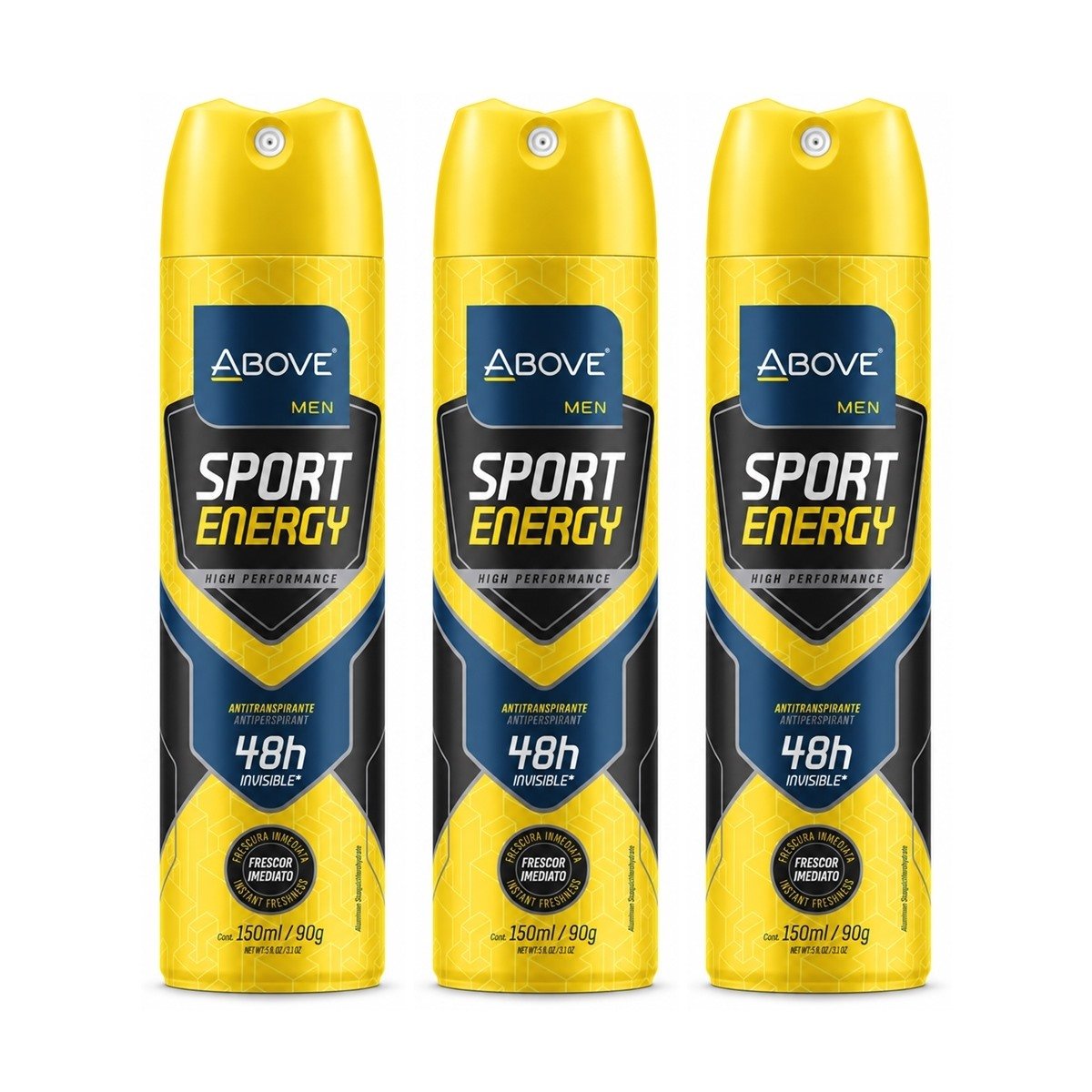 Kit de 3 Desodorantes Above Men Sport Energy 150ml — ABOVE