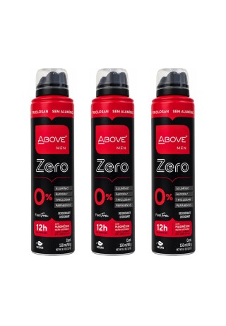 Kit 3 Desodorantes Above Men Feel Free Zero 150ml — ABOVE