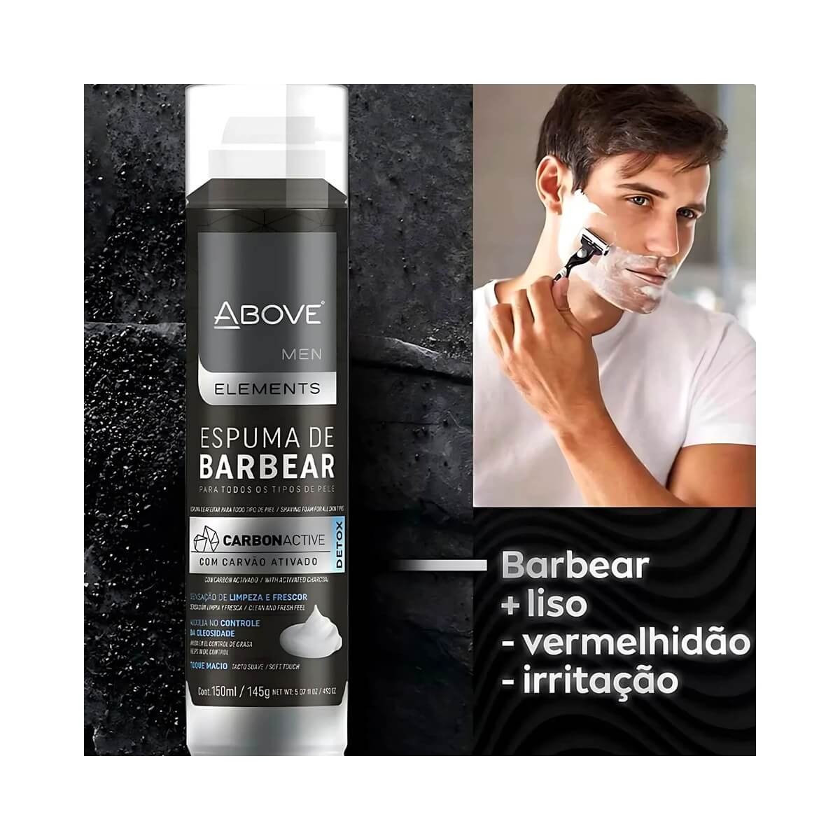 Espuma de Barbear Above Men Carvão Ativado 150ml — ABOVE
