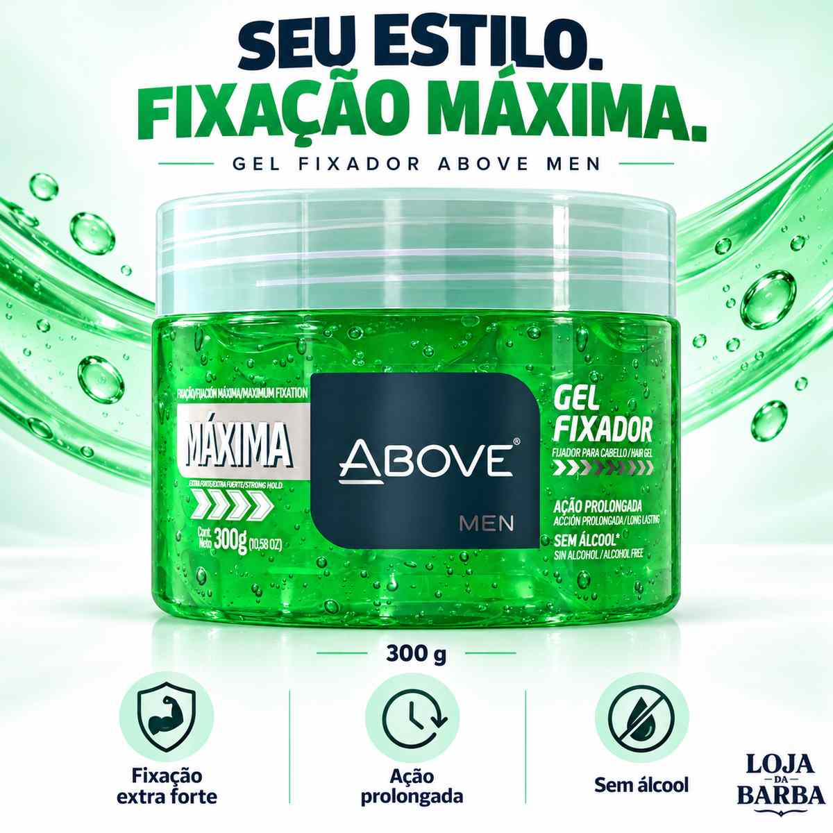 Kit 2 Gel para Cabelo Above Men Extra Forte 300g — ABOVE