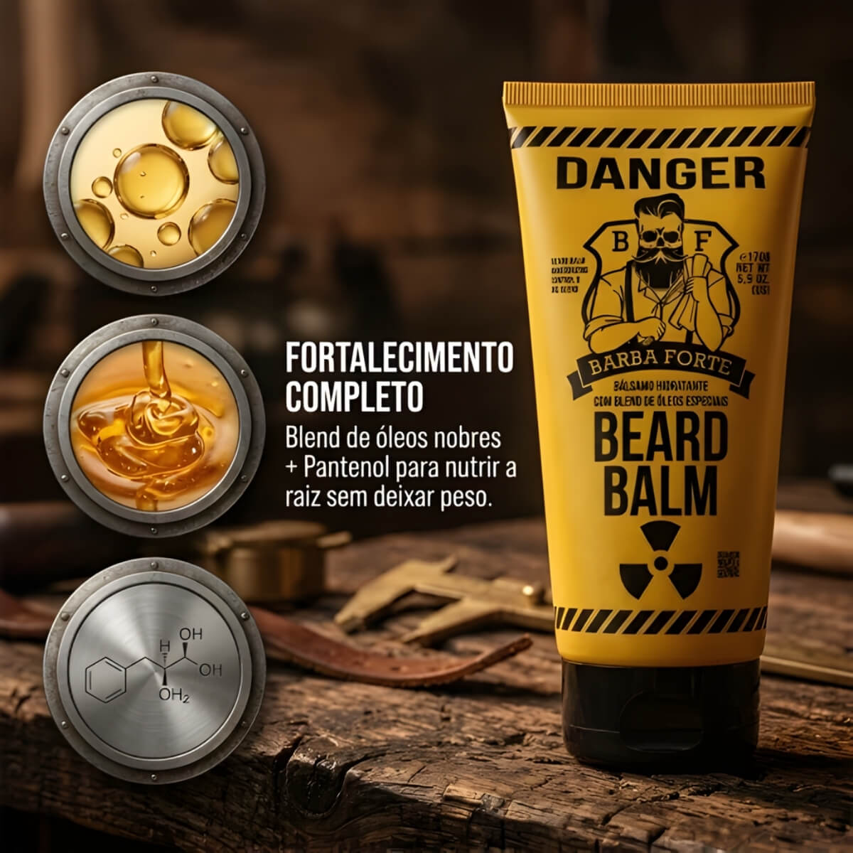 Kit para Barba Danger Barba Forte Shampoo Balm e Óleo — BARBA FORTE