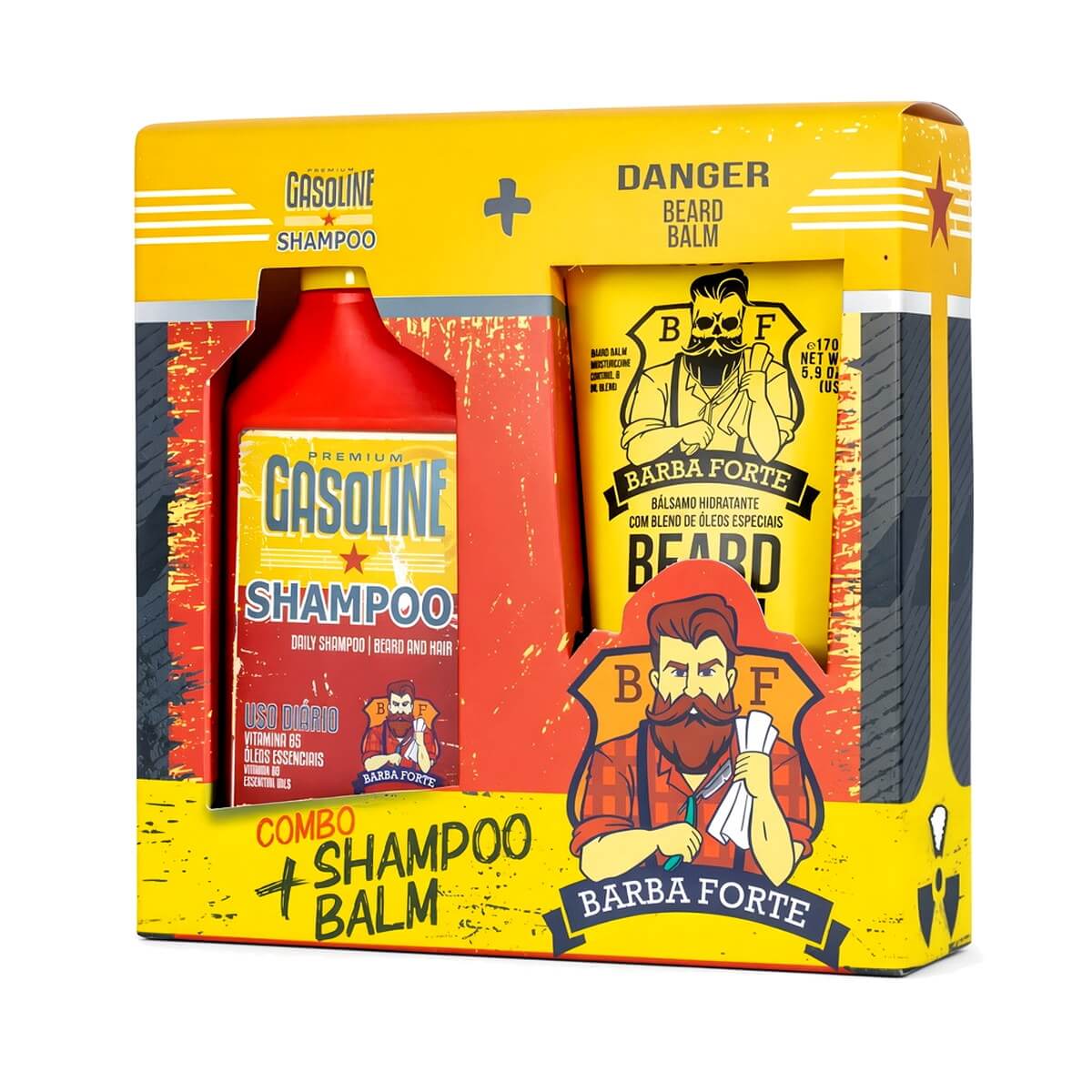 Combo Barba Forte Shampoo Gasoline + Balm Danger — BARBA FORTE