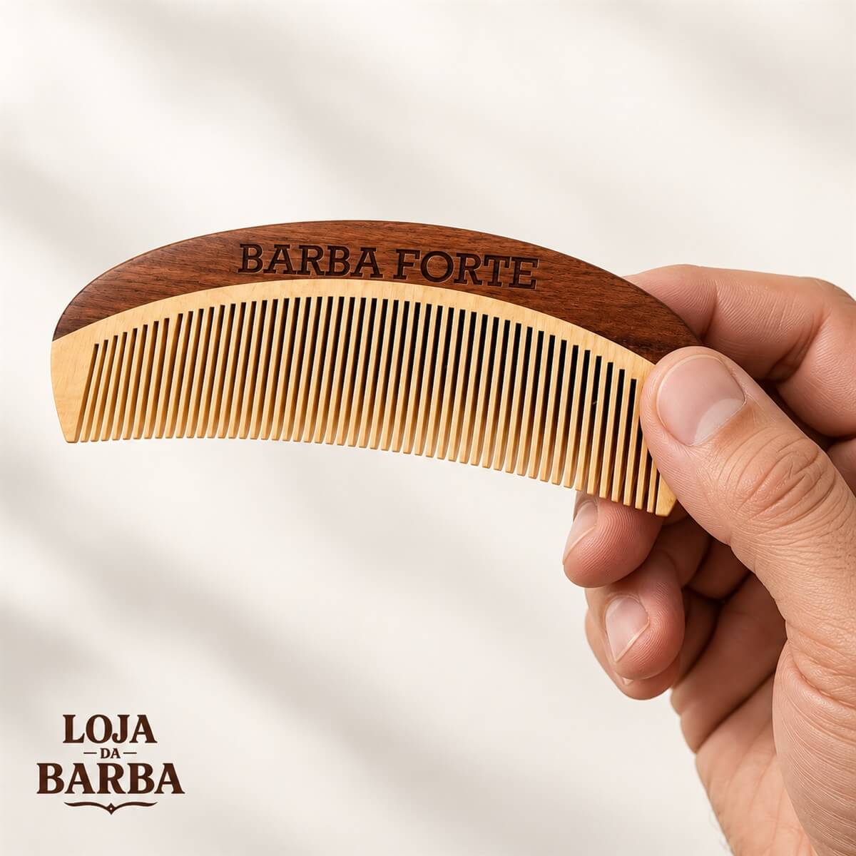 Pente de Madeira Curvo Barba Forte 12cm — BARBA FORTE