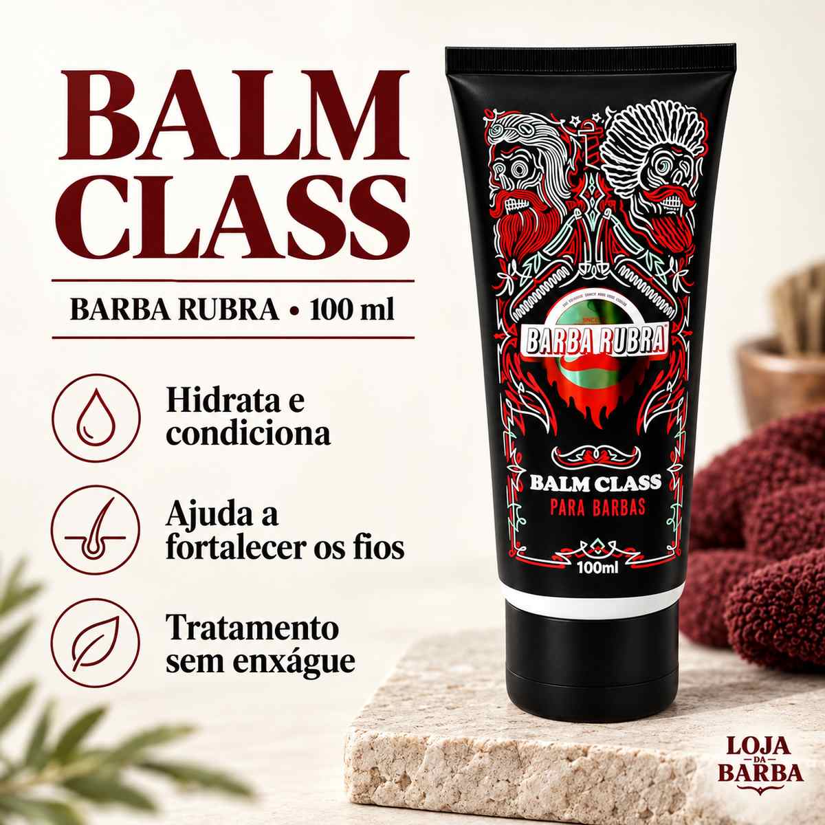 Balm de Barba 100ml Barba Rubra Class - Hidrata e Condiciona — BARBA RUBRA