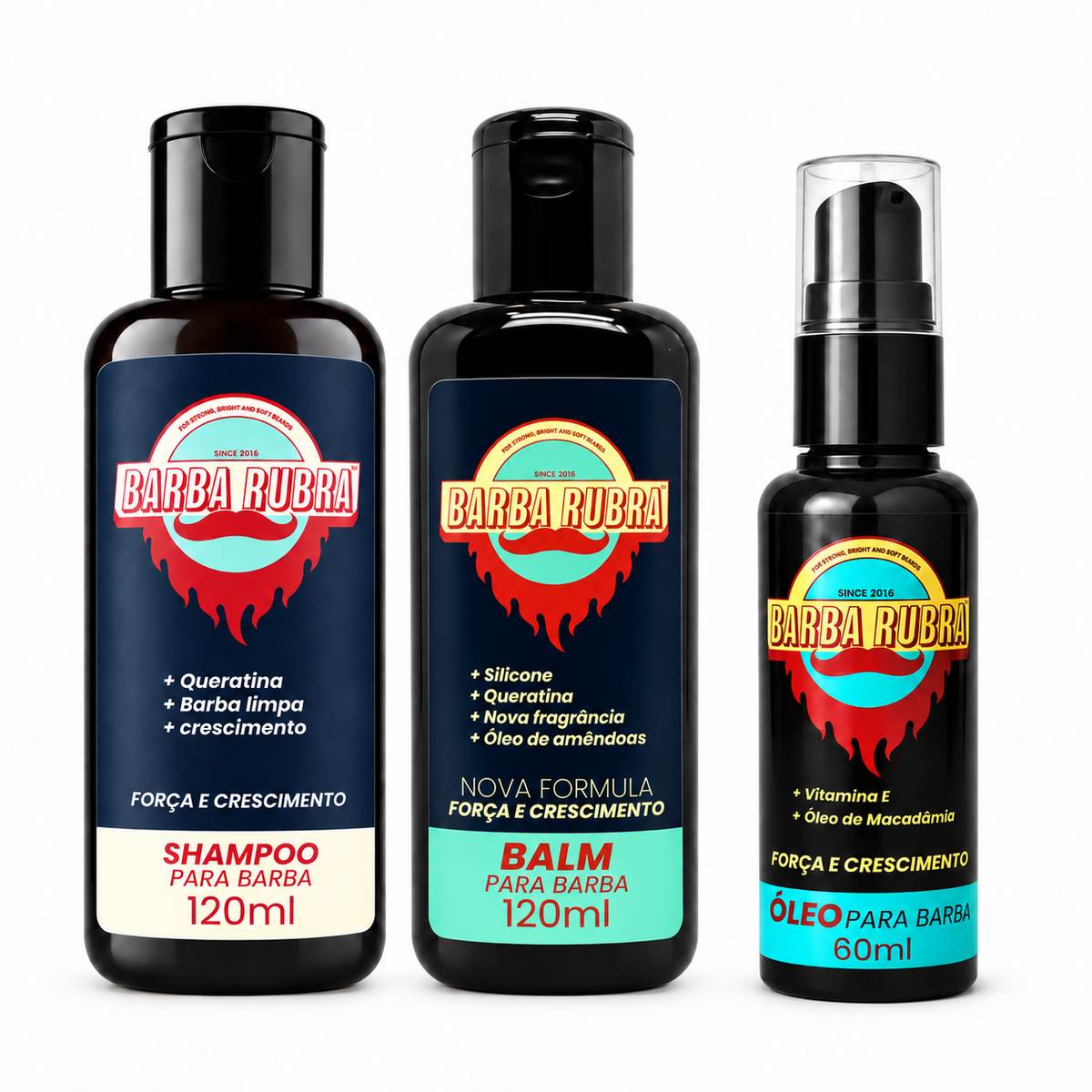 Kit para Barba Shampoo + Óleo + Balm - Barba Rubra — BARBA RUBRA