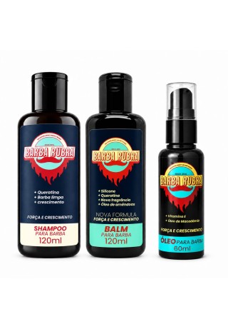 Kit para Barba Shampoo + Óleo + Balm - Barba Rubra — BARBA RUBRA