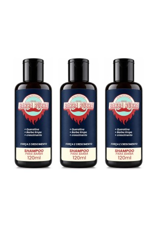 Kit 3 Shampoos para Barba - Barba Rubra 120ml Uso Diário — BARBA RUBRA
