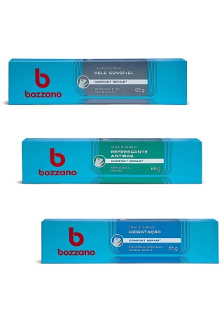 Kit 3 Cremes de Barbear Bozzano Hidratação, Sensível e Refrescante — BOZZANO
