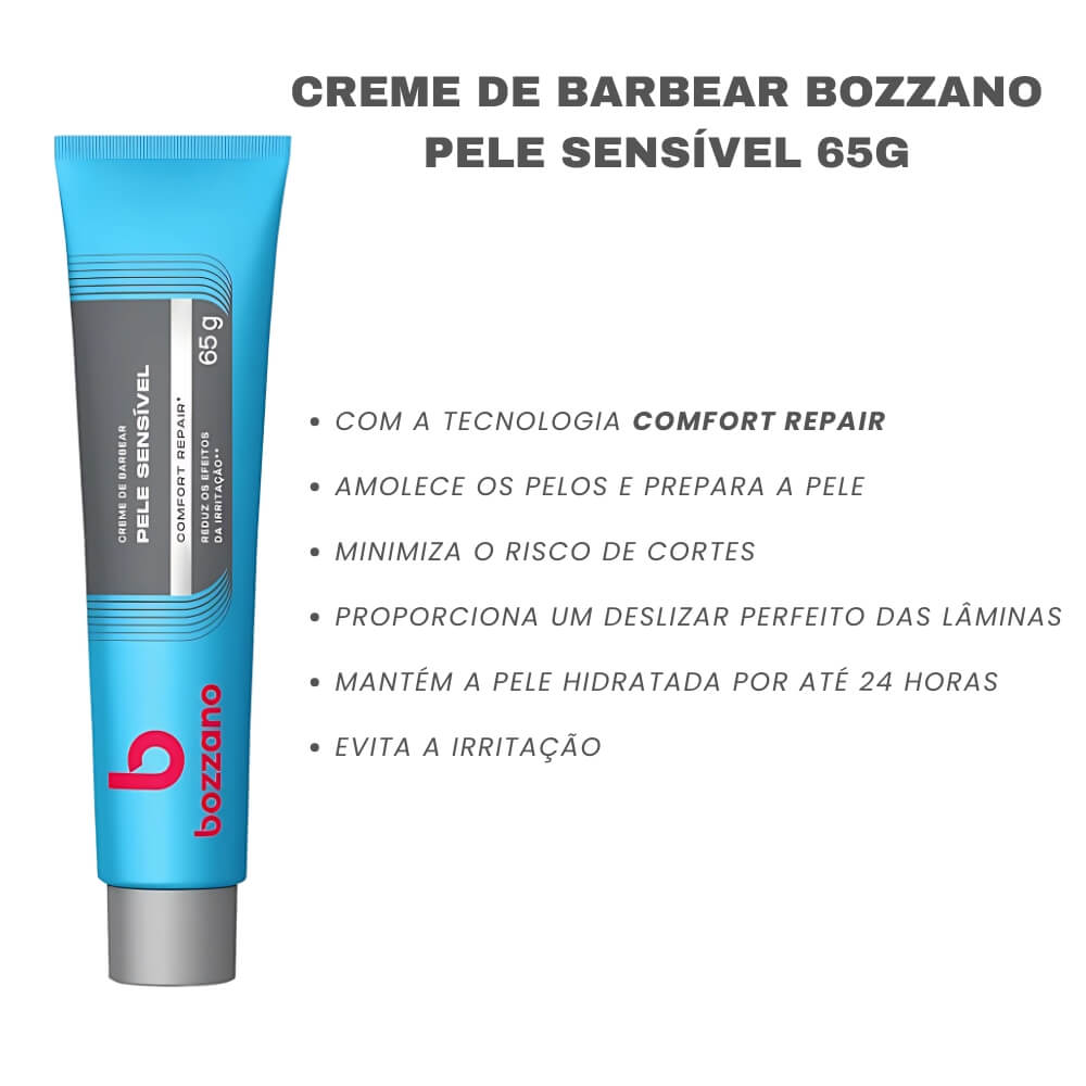 Kit 12 Cremes de Barbear Bozzano Pele Sensível — BOZZANO