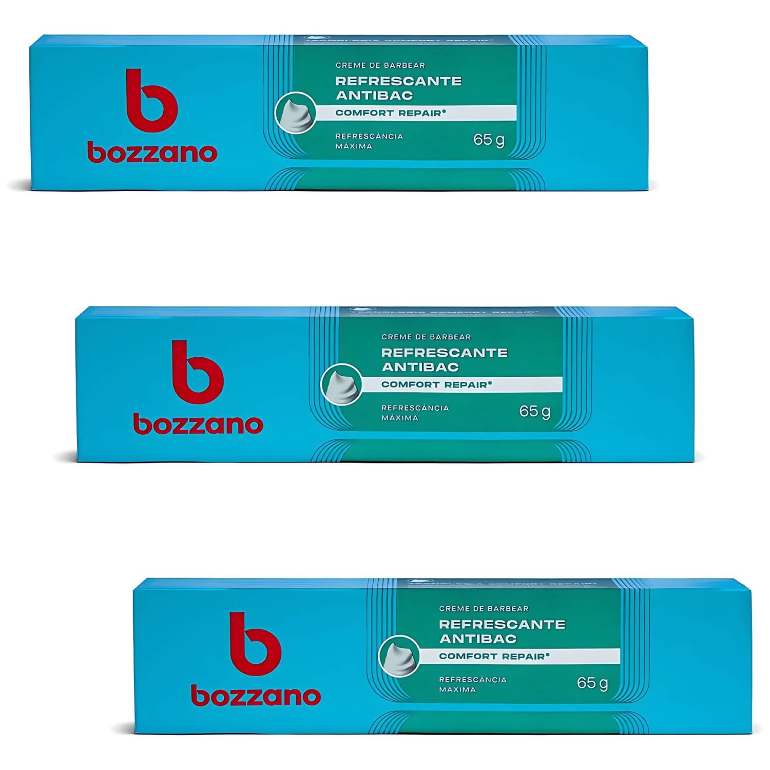Kit 3 Cremes de Barbear Bozzano Refrescante — BOZZANO
