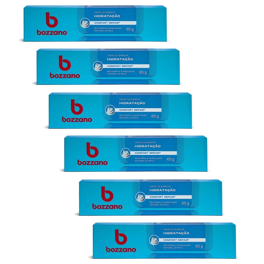 Kit 6 Cremes de Barbear Bozzano Hidratação — BOZZANO