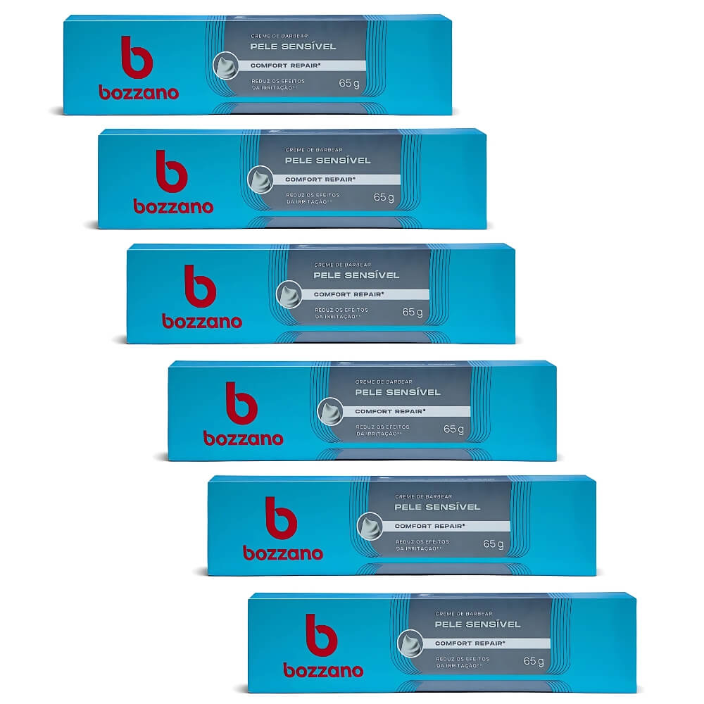 Kit 6 Cremes de Barbear Bozzano Pele Sensível — BOZZANO