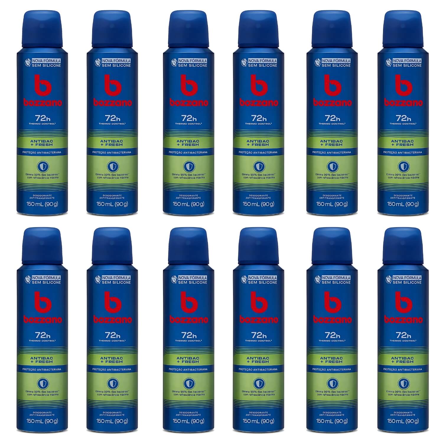 Kit 12 Desodorantes Bozzano Antibac Fresh — BOZZANO