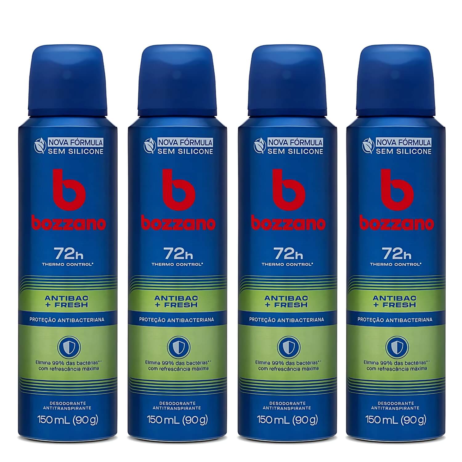 Kit 4 Desodorante Antitranspirante Bozzano Antibac Fresh — BOZZANO