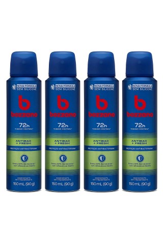 Kit 4 Desodorante Antitranspirante Bozzano Antibac Fresh — BOZZANO