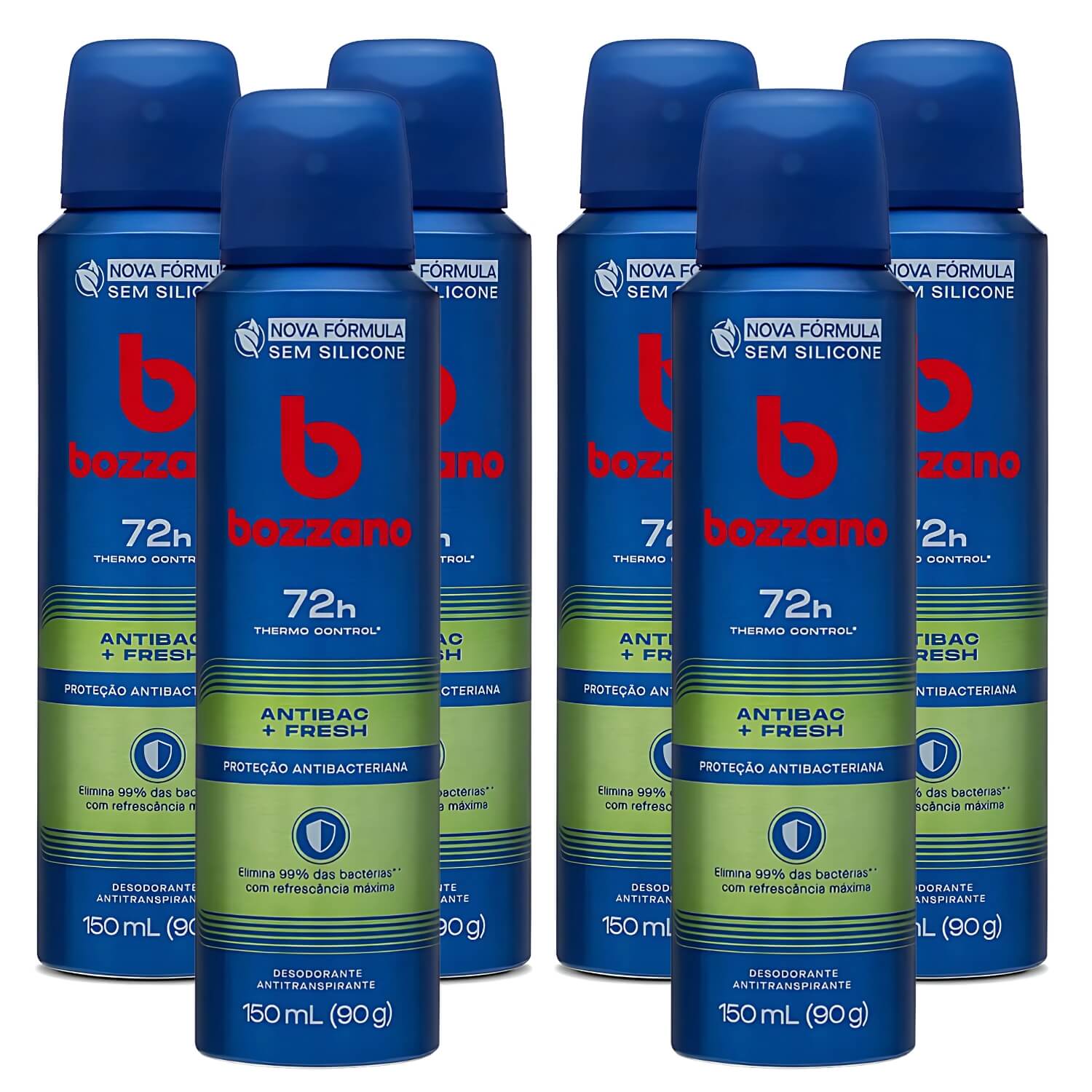 Kit 6 Desodorantes Bozzano Antibac Fresh — BOZZANO