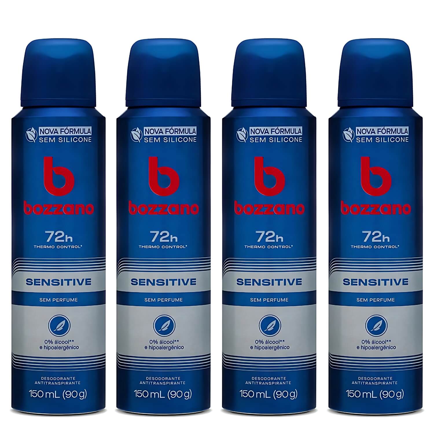Kit 4 Desodorante Antitranspirante Bozzano Sensitive — BOZZANO