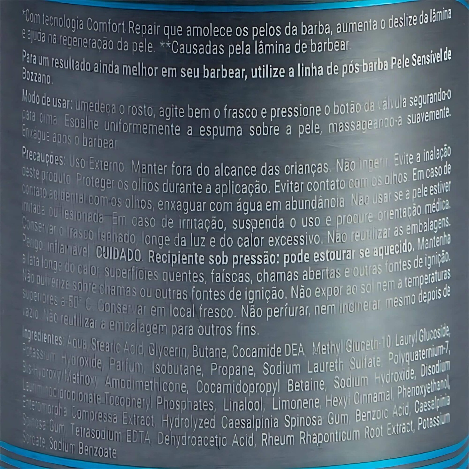 Espuma de Barbear Bozzano Pele Sensível 200ml — BOZZANO