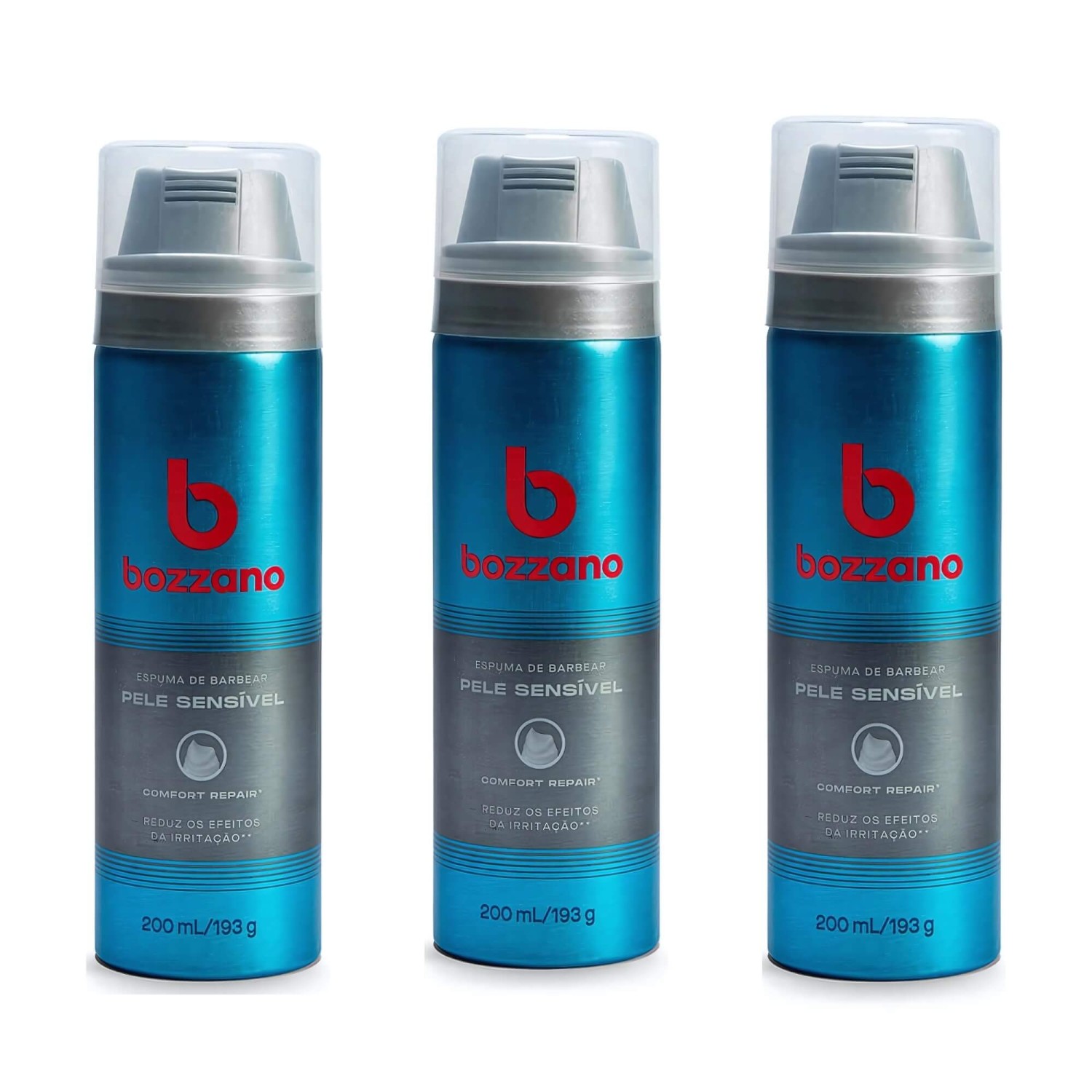 Kit 3 Espumas de Barbear Bozzano Pele Sensível — BOZZANO