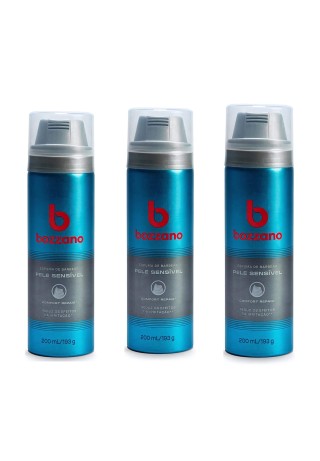 Kit 3 Espumas de Barbear Bozzano Pele Sensível — BOZZANO