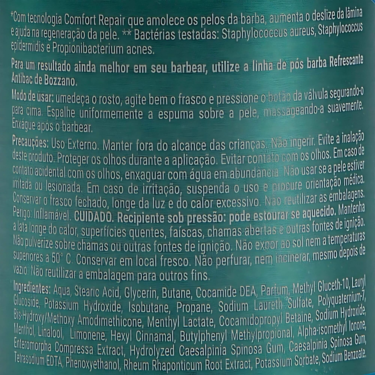 Espuma de Barbear Bozzano Refrescante 200ml — BOZZANO