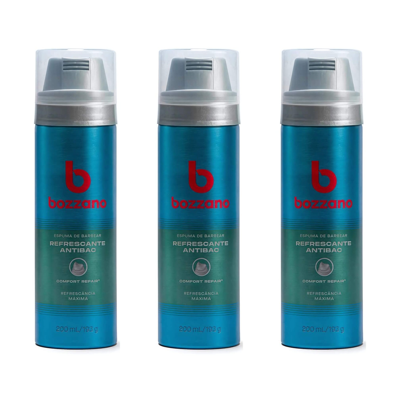 Kit 3 Espumas de Barbear Bozzano Refrescante — BOZZANO