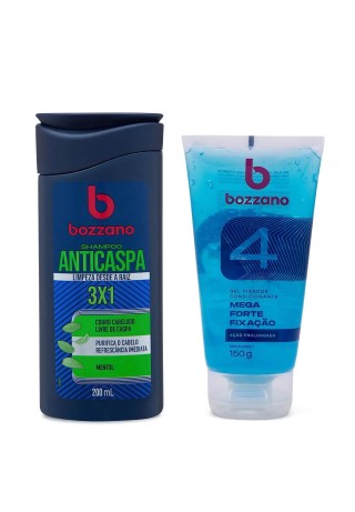 Kit Bozzano Shampoo Anticaspa + Gel Fixador Mega Forte 4 — BOZZANO