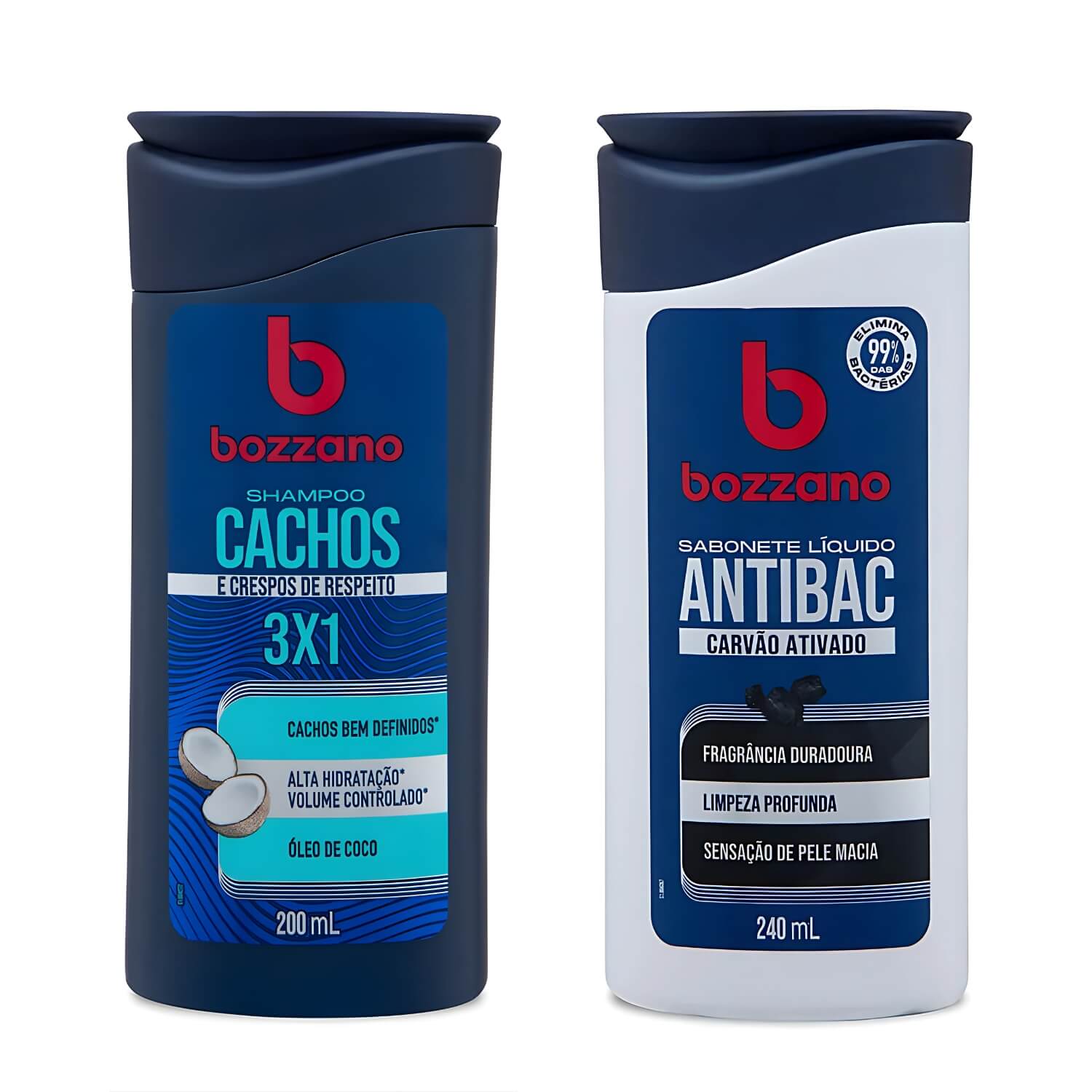 Kit Bozzano Shampoo Cachos + Sabonete Líquido Carvão Ativado — BOZZANO