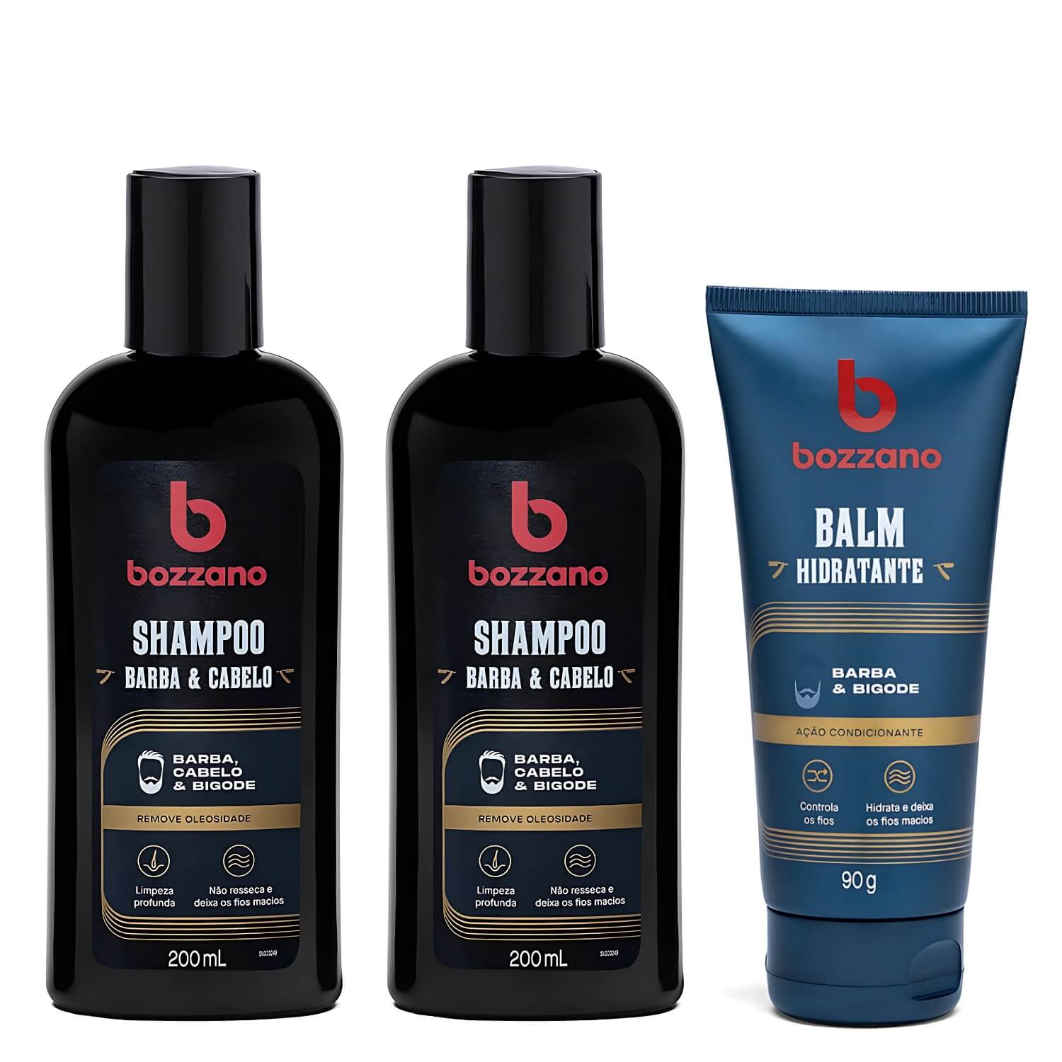 Kit 2 Shampoos e Balm de Barba Bozzano — BOZZANO
