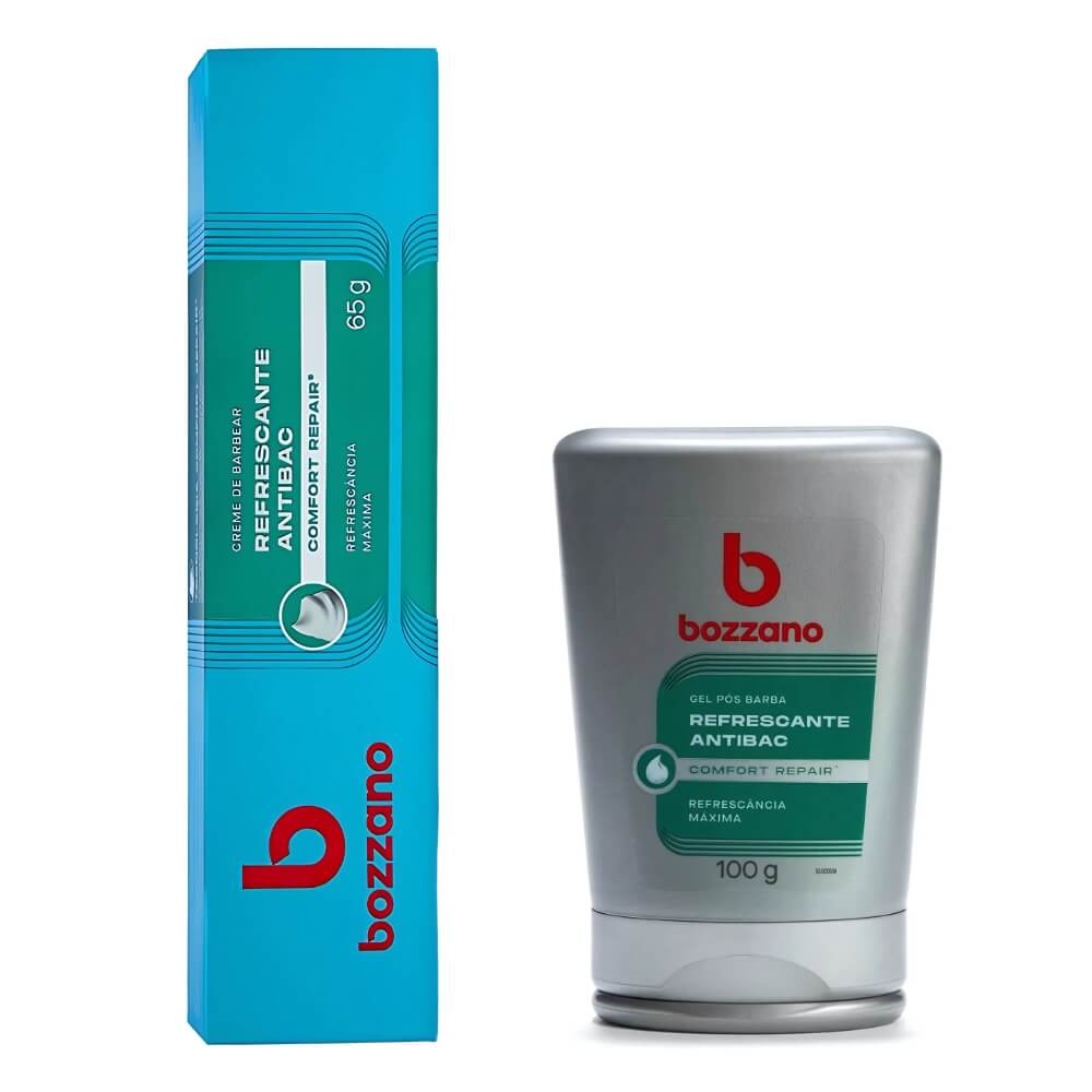 Kit Creme de Barbear e Gel Pós Barba Bozzano Refrescante — BOZZANO