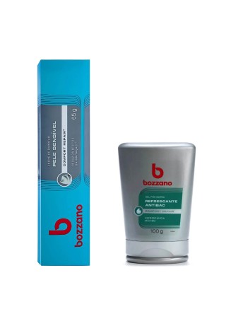 Kit Creme de Barbear Pele Sensível e Gel Pós Barba Bozzano — BOZZANO
