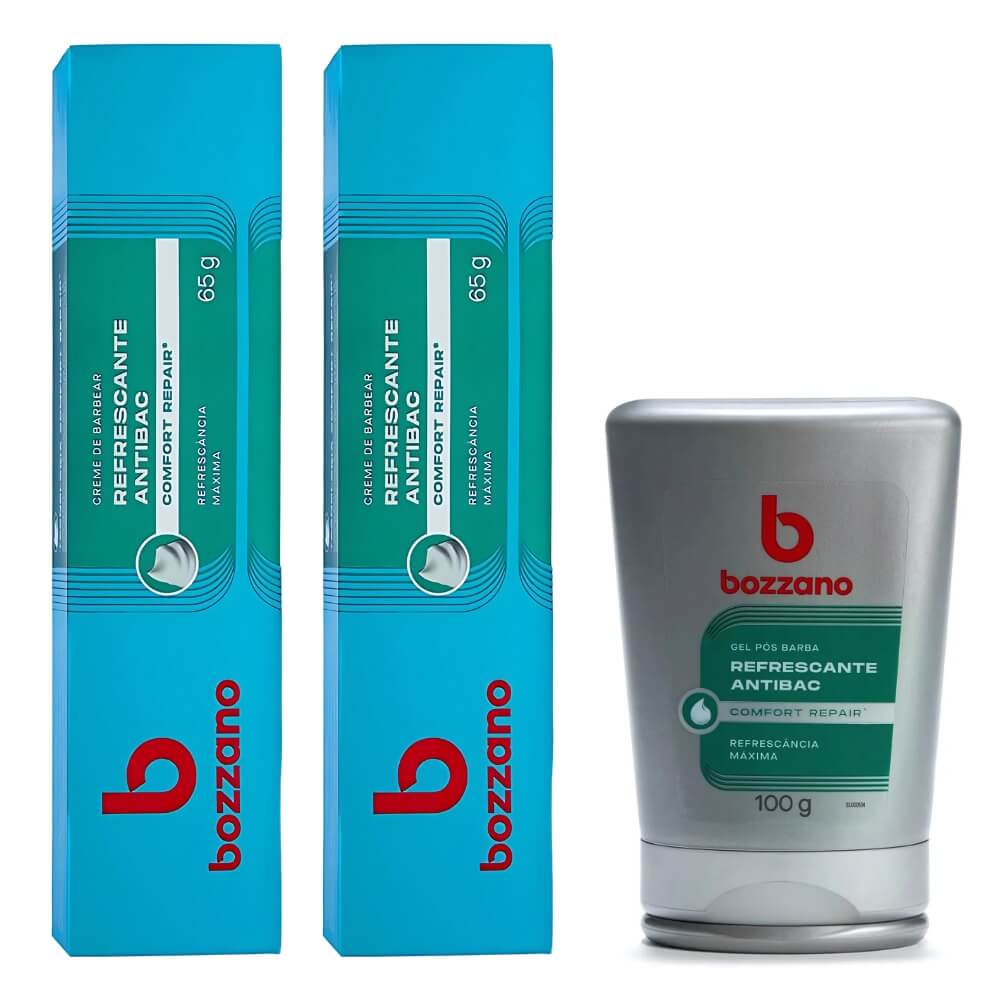 Kit Bozzano 2 Cremes de Barbear + Gel Pós Barba Refrescante — BOZZANO