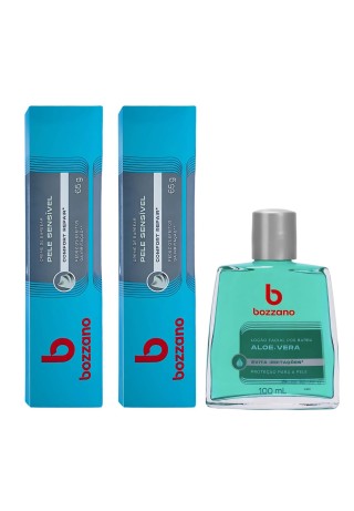 Kit 2 Creme Pele Sensível e Loção Pós Barba Bozzano Aloe Vera — BOZZANO
