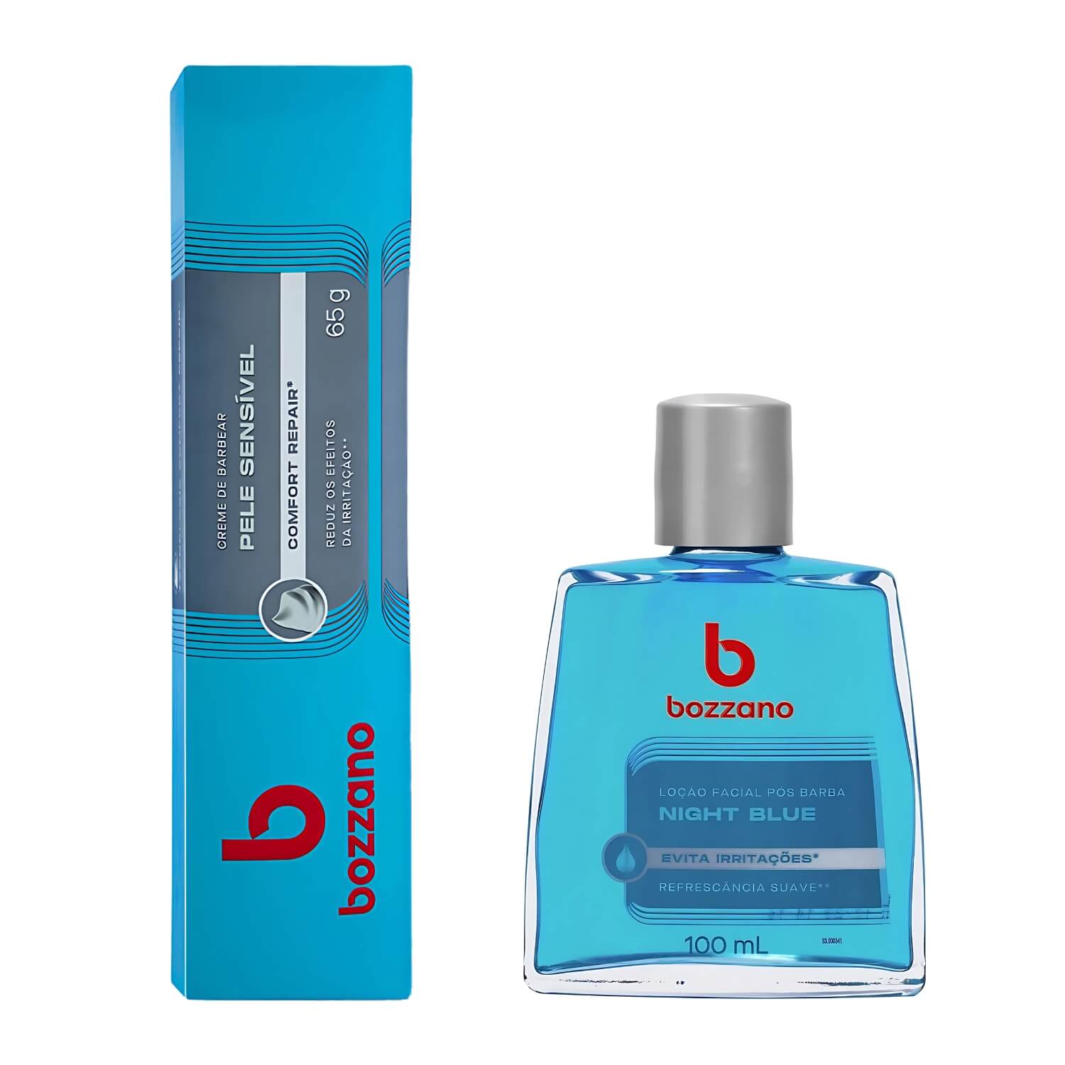 Kit Creme de Barbear Pele Sensível e Loção Pós Barba Bozzano Night Blue — BOZZANO
