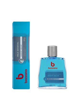 Kit Creme de Barbear Pele Sensível e Loção Pós Barba Bozzano Night Blue — BOZZANO