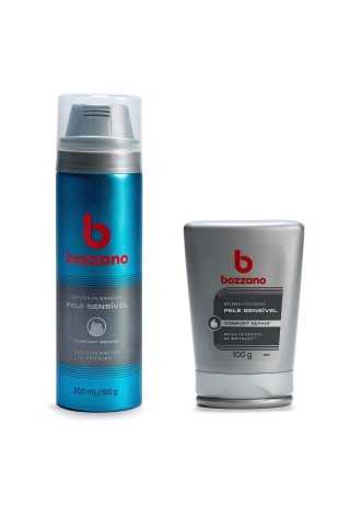 Kit Espuma de Barbear e Pós Barba Bozzano Pele Sensível — BOZZANO