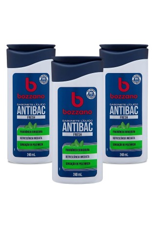 Kit 3 Sabonete Líquido Bozzano Antibac Fresh 240ml — BOZZANO
