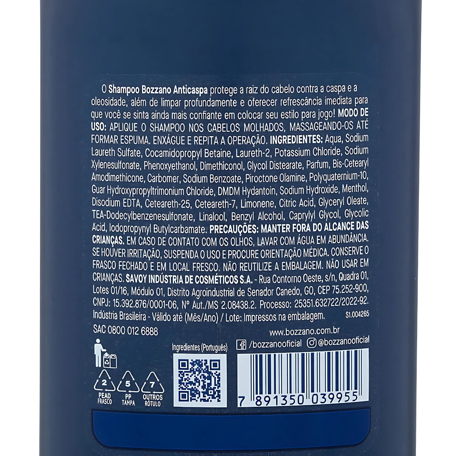 Shampoo Anticaspa 3x1 Bozzano 200ml — BOZZANO
