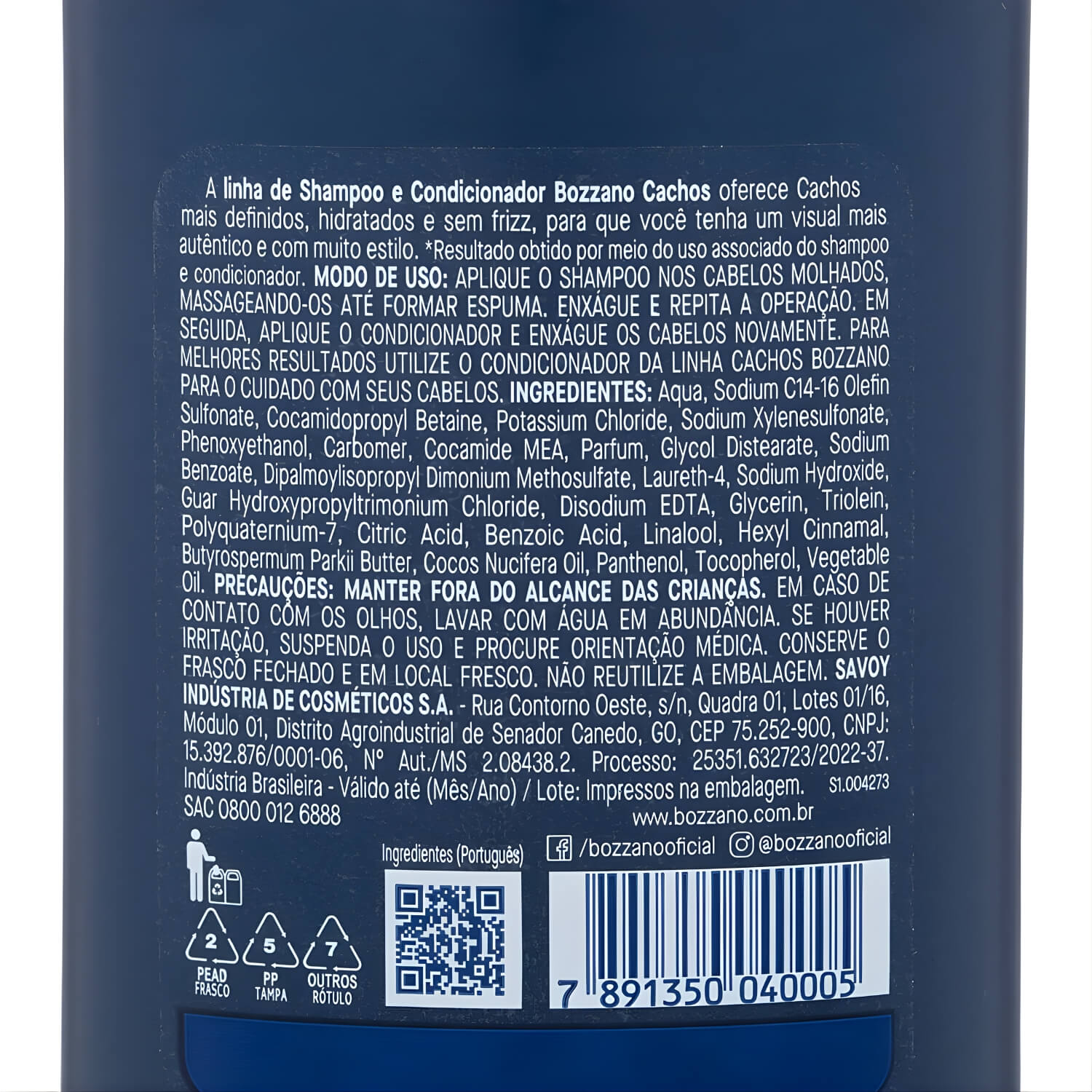 Shampoo Cachos e Crespos 3x1 Bozzano 200ml — BOZZANO