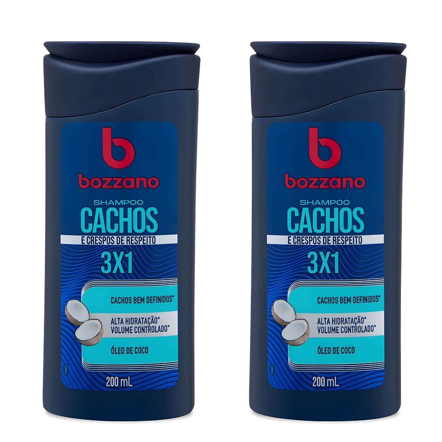 Kit 2 Shampoos Bozzano 3 em 1 Cachos e Crespos — BOZZANO