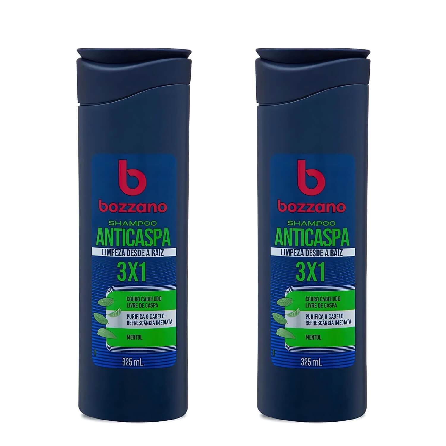 Kit 2 Shampoos Anticaspa Bozzano 3 em 1 — BOZZANO